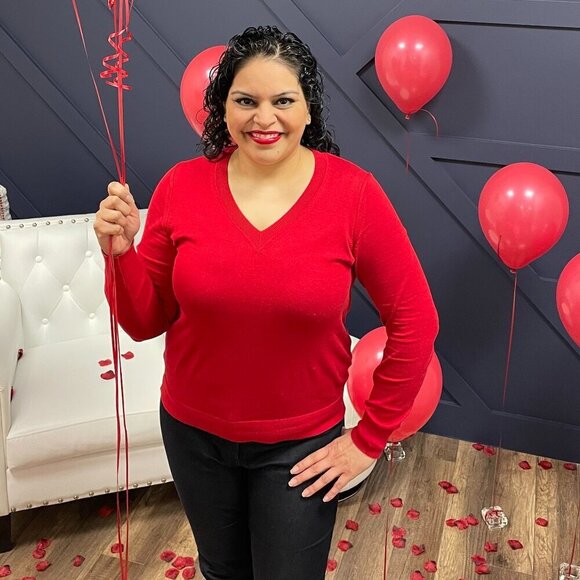 Banana Republic red Forever V-neck sweater sz XS - Picture 5 of 6